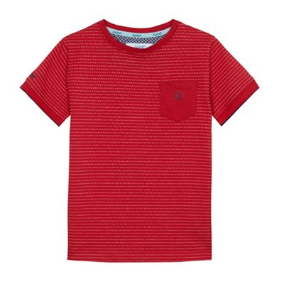 Boys' red textured pocket t-shirt